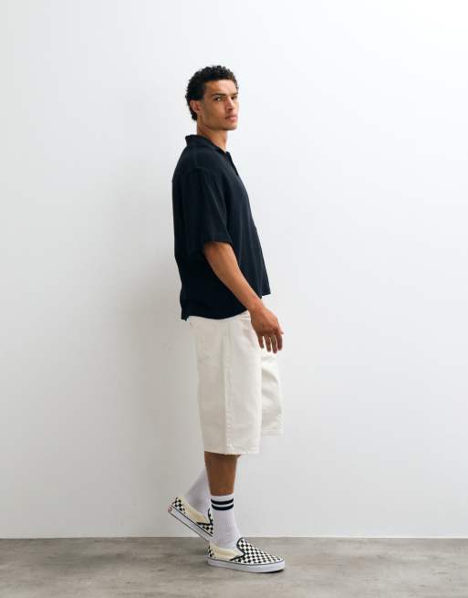 ASOS DESIGN boxy oversized overhead cheesecloth shirt in black, 2 of 5