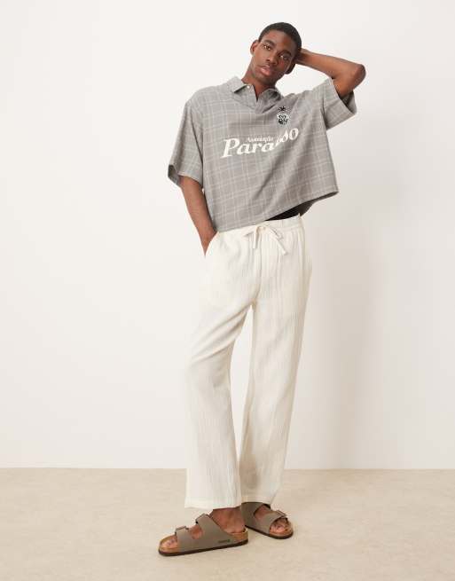 ASOS DESIGN boxy oversized overhead shirt in green check