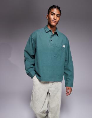 ASOS DESIGN boxy oversized overhead shirt in green