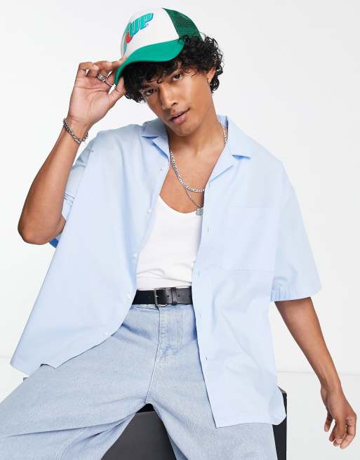 ASOS DESIGN - Boxy oversized overhemd in lichtblauw