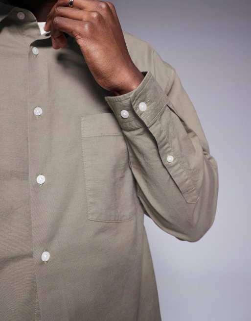 ASOS DESIGN boxy oversized Oxford shirt in gray | ASOS