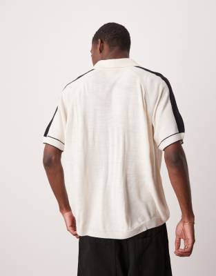 Asos Design Boxy Oversized Polo Shirt With Embroidery