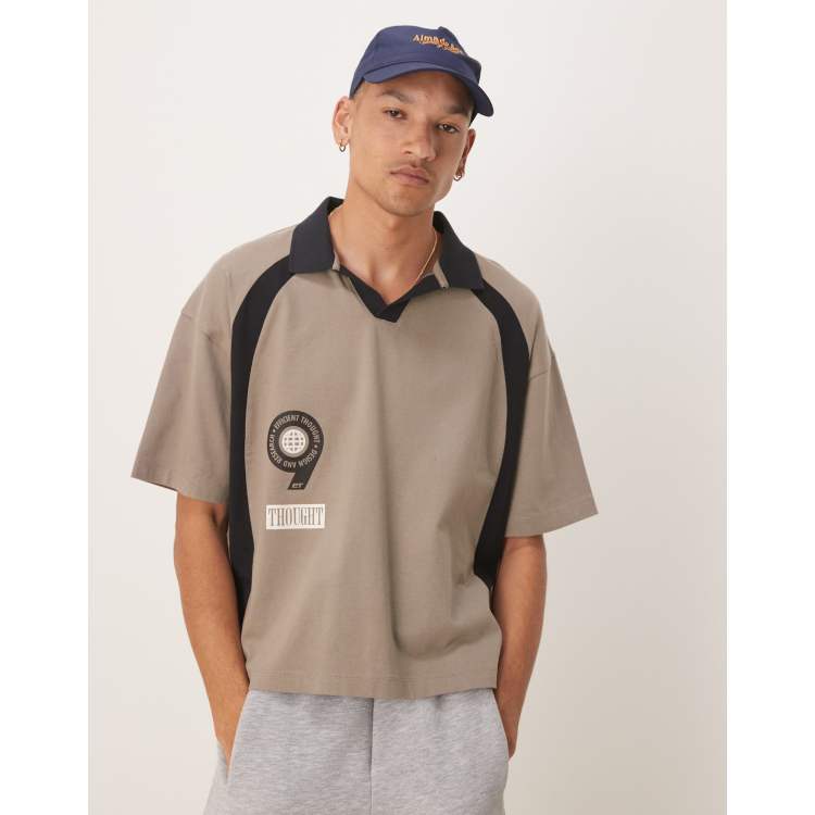 ASOS DESIGN boxy oversized polo shirt with front and back