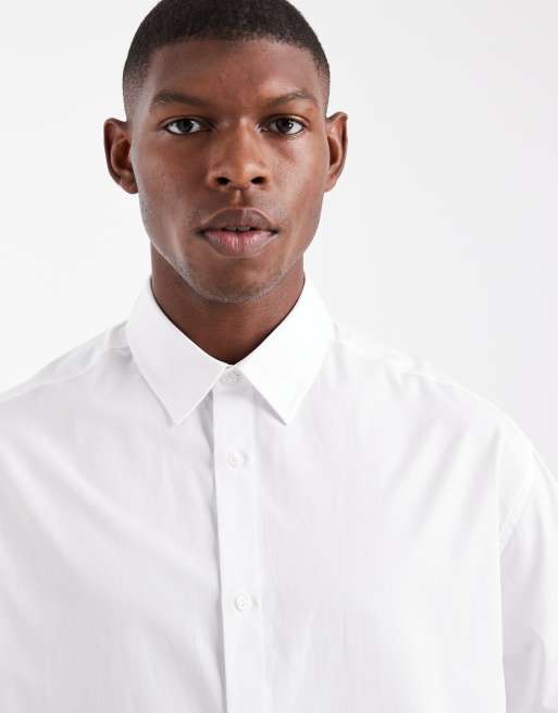 ASOS DESIGN - Boxy oversized poplin overhemd in wit, 5 van 5
