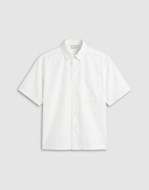 ASOS DESIGN - Boxy oversized poplin overhemd in wit, 6 van 9