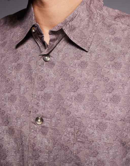ASOS DESIGN boxy oversized poplin shirt in brown reptile print, 5 of 5