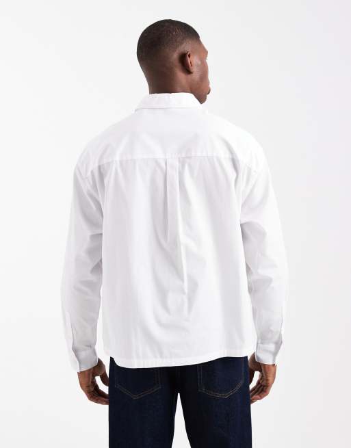 ASOS DESIGN boxy oversized poplin shirt in white, 3 of 5