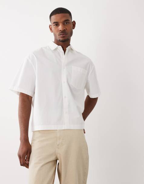 ASOS DESIGN boxy oversized poplin shirt in white - view 1