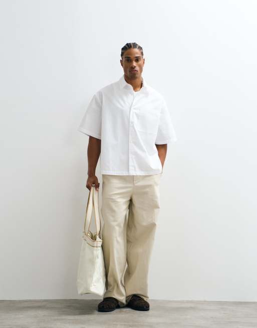 ASOS DESIGN boxy oversized poplin shirt in white, 2 of 9