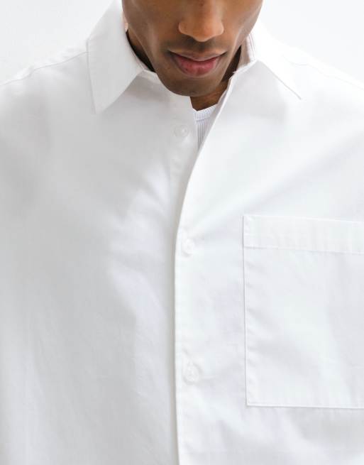 ASOS DESIGN boxy oversized poplin shirt in white, 3 of 9