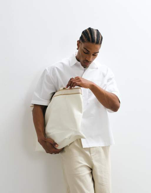 ASOS DESIGN boxy oversized poplin shirt in white, 5 of 9