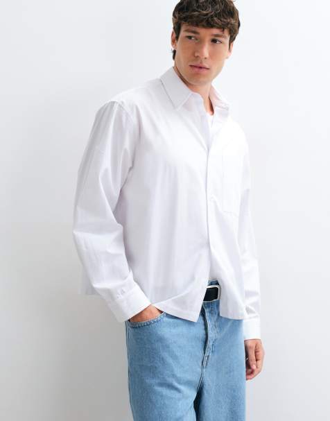 ASOS DESIGN boxy oversized poplin shirt in white - view 1