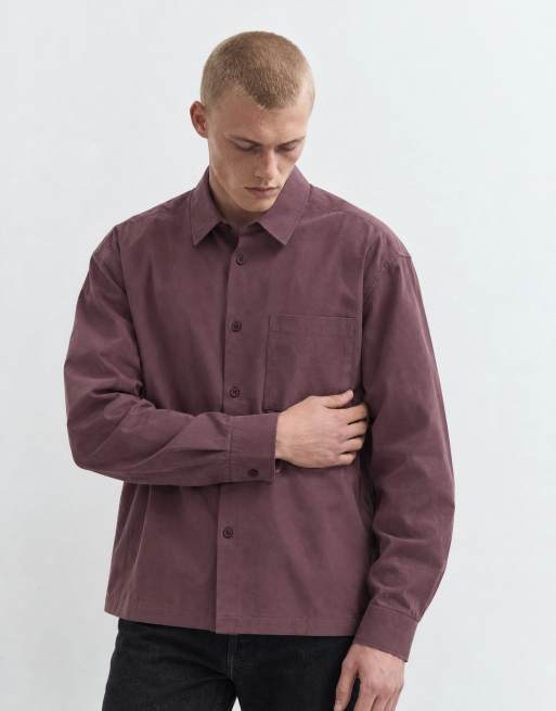 ASOS DESIGN boxy oversized poplin-skjorte i mauve, 8 af 10