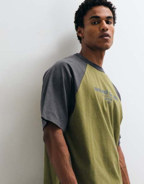 ASOS DESIGN boxy oversized raglan T-shirt med tekst - view 1
