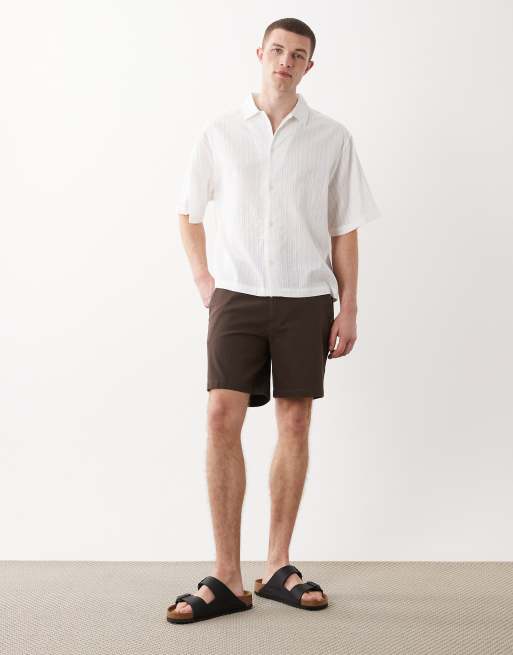ASOS DESIGN boxy oversized revere textured shirt in white, 3 of 6