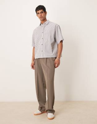ASOS DESIGN BOXY OVERSIZED SEERSUCKER SHIRT