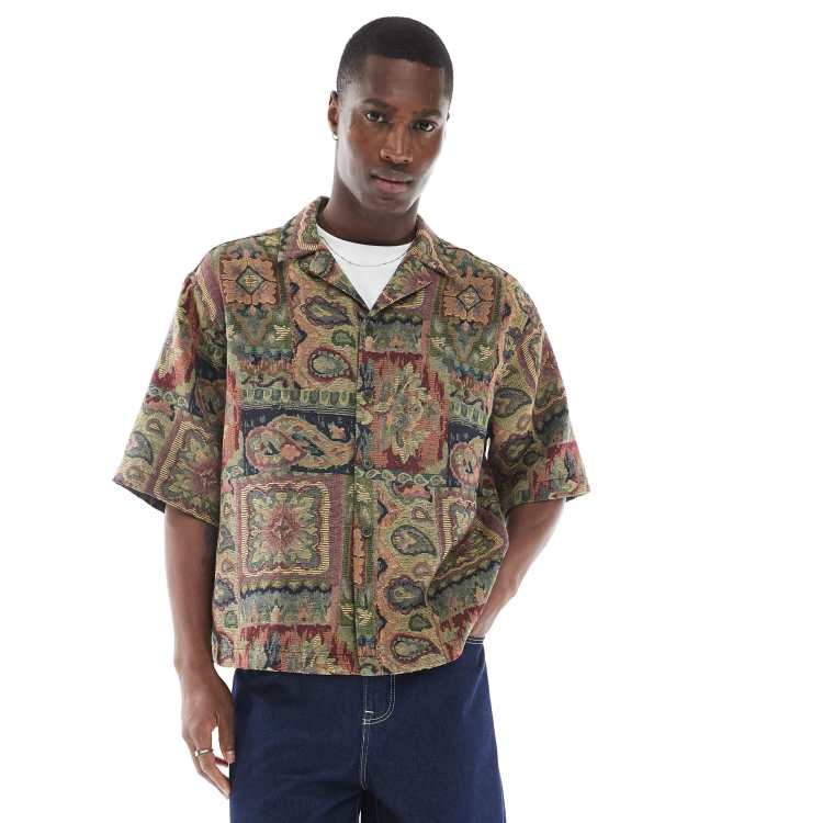 ASOS DESIGN boxy oversized shacket with tapestry print | ASOS