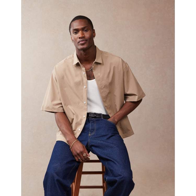 Block Overshirt in Beige – SVRN
