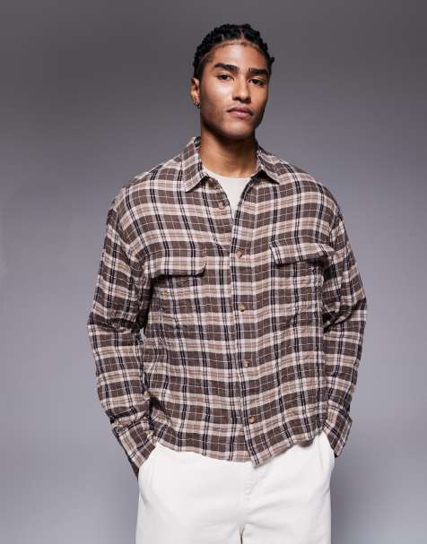 ASOS DESIGN boxy oversized shirt in beige