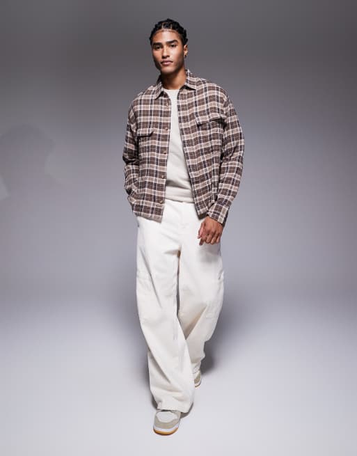 ASOS DESIGN boxy oversized shirt in beige, 2 of 5