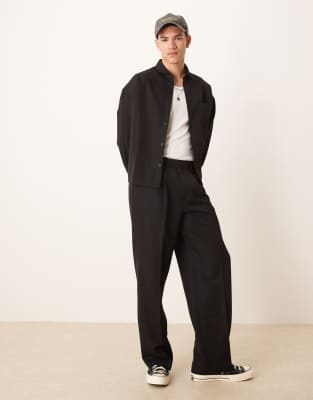 Asos Design Boxy Oversized Shirt In Black