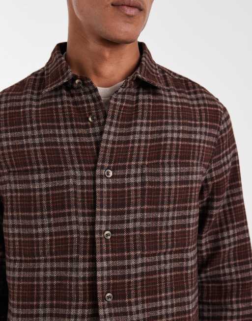 ASOS DESIGN boxy oversized shirt in brown check, 5 of 5