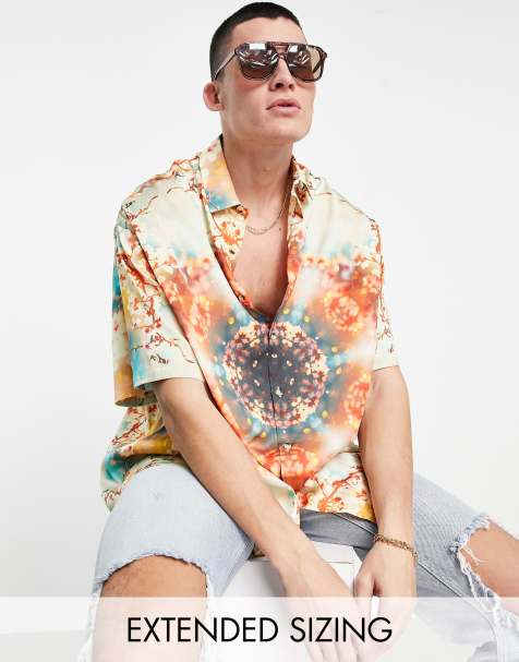 ASOS DESIGN boxy oversized shirt in kaleidoscope floral print - view 1