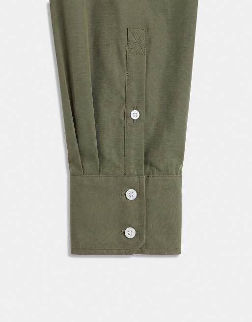 ASOS DESIGN boxy oversized shirt in khaki, 7 of 7