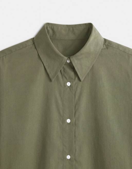ASOS DESIGN boxy oversized shirt in khaki, 8 of 8