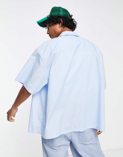 ASOS DESIGN boxy oversized shirt in pale blue