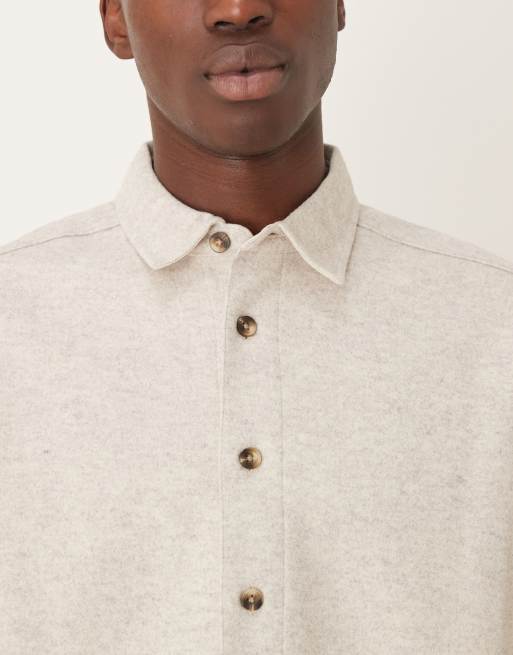 ASOS DESIGN boxy oversized shirt in stone, 5 of 5