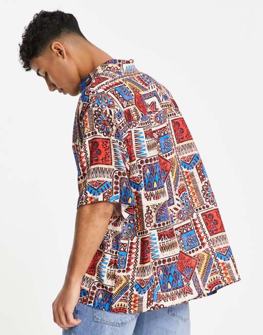 ASOS DESIGN boxy oversized shirt in vintage-inspired print, 2 of 4