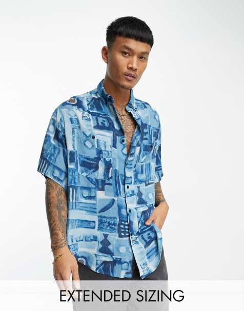 ASOS DESIGN boxy oversized shirt in vintage inspired print - view 1