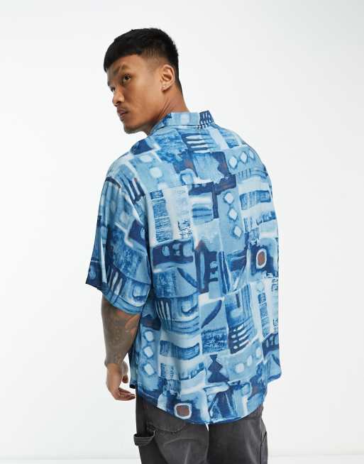 ASOS DESIGN boxy oversized shirt in vintage inspired print, 4 of 4