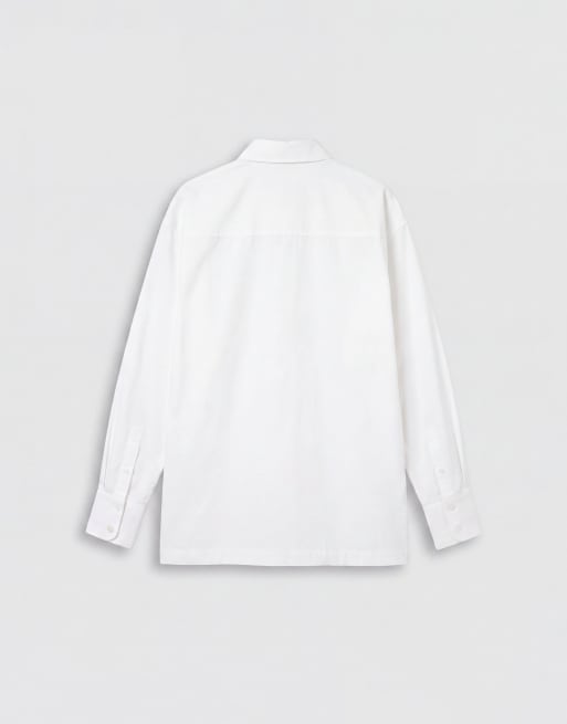 ASOS DESIGN boxy oversized shirt in white, 9 of 10