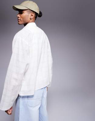 Asos Design Boxy Oversized Shirt With Fruit Print In Neutral