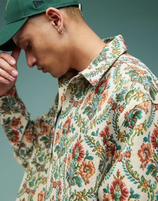 ASOS DESIGN boxy oversized shirt with tapestry print , 4 of 4