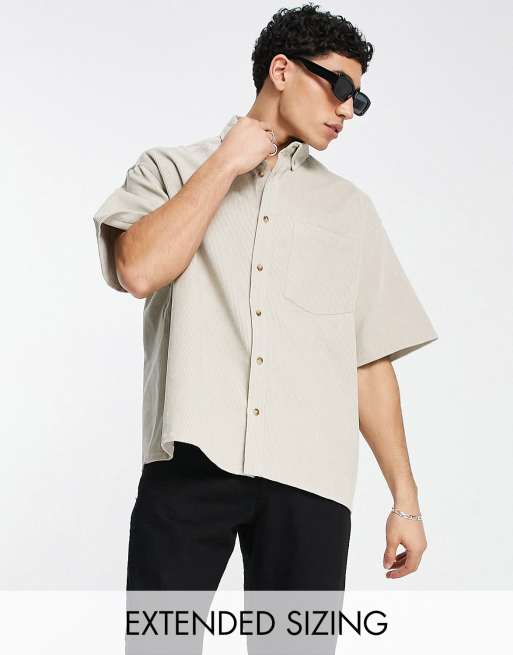 Cord Work Shirt - Beige, XL / Beige