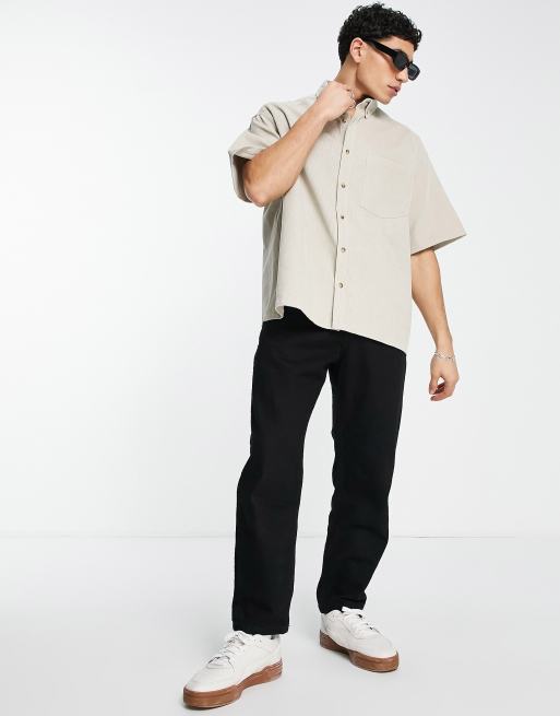 Oversized short sleeve shirt mens discount
