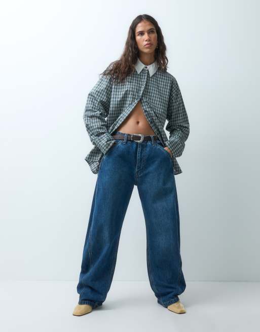 ASOS DESIGN boxy oversized skjorte i tern, 4 af 9