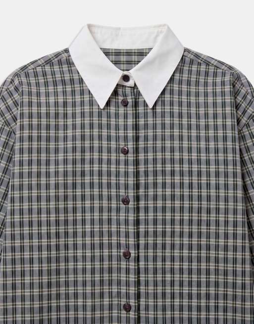 ASOS DESIGN boxy oversized skjorte i tern, 8 af 9