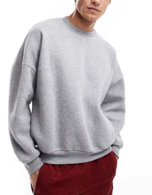 Asos Design Boxy Oversized Sweatshirt In Gray