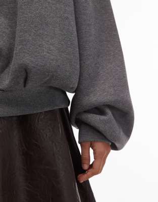 Asos Design Boxy Oversized Sweatshirt In Gray