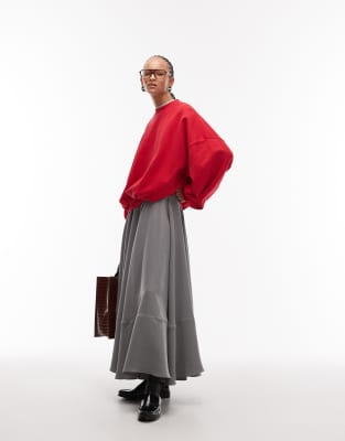 Asos Design Boxy Oversized Sweatshirt In Red