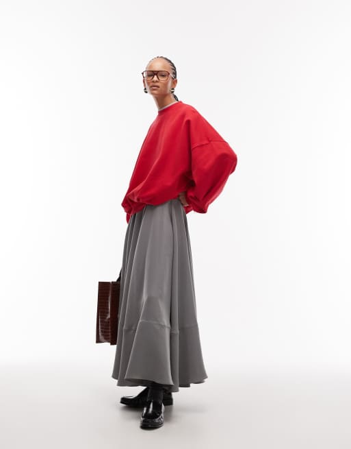 ASOS DESIGN boxy oversized sweatshirt in red