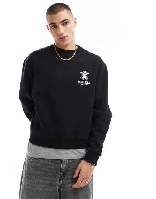 Asos black sweatshirt sale