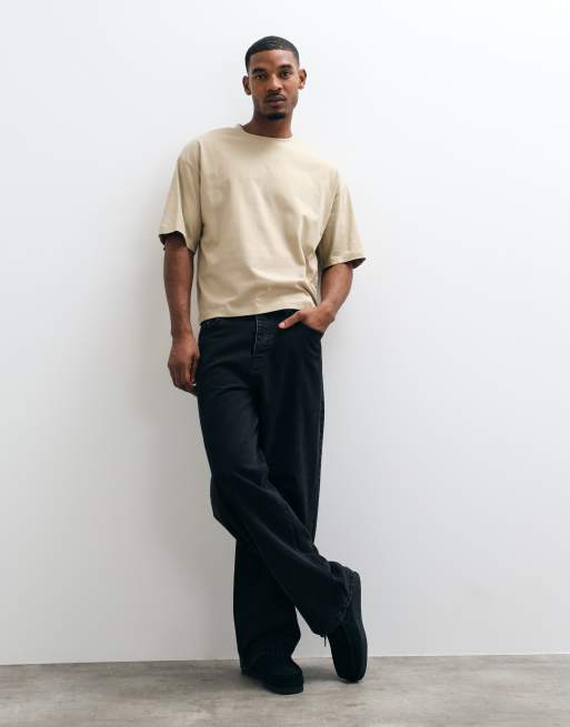 ASOS DESIGN boxy oversized T-shirt i beige, 3 af 8