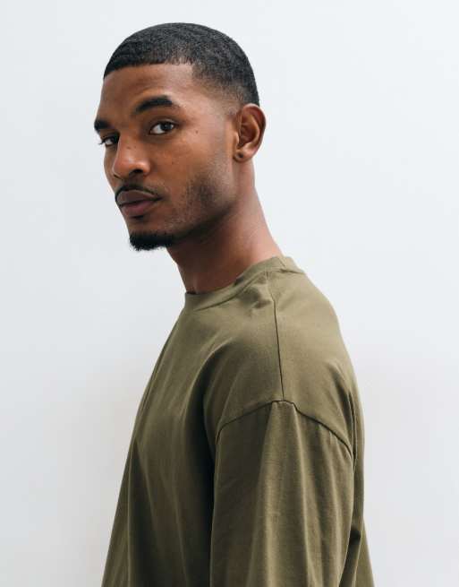 ASOS DESIGN boxy oversized T-shirt i khaki, 5 af 9