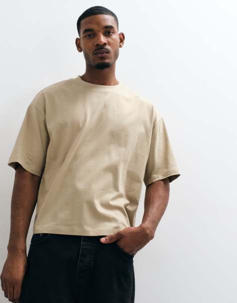 ASOS DESIGN boxy oversized T-shirt in beige - view 1