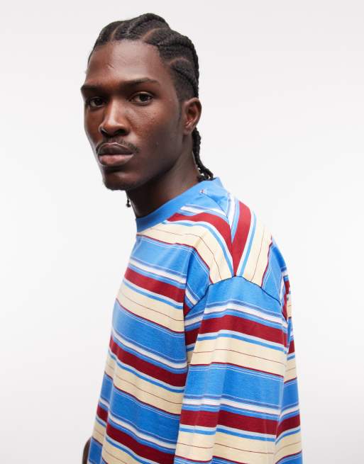 ASOS DESIGN - Boxy oversized T-shirt in blauw met strepen, 3 van 5